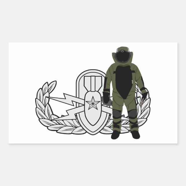 EOD Senior Bomb Suit Rectangular Sticker (Front)