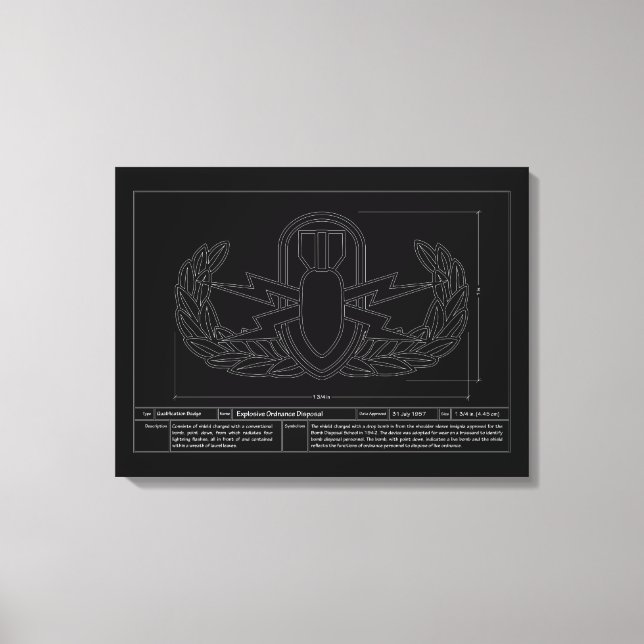 EOD Technical Drawing Canvas Print (Front)