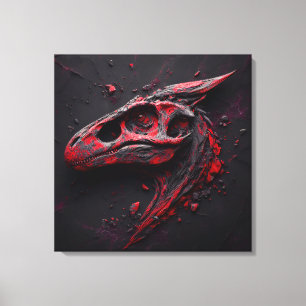 Eons in Crimson Charcoal - The Genius Of The AI Canvas Print
