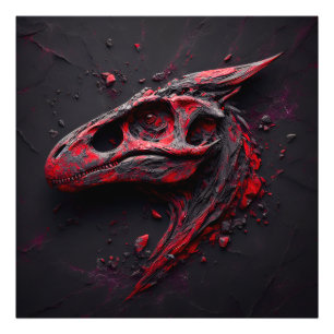 Eons in Crimson Charcoal - The Genius Of The AI Photo Print