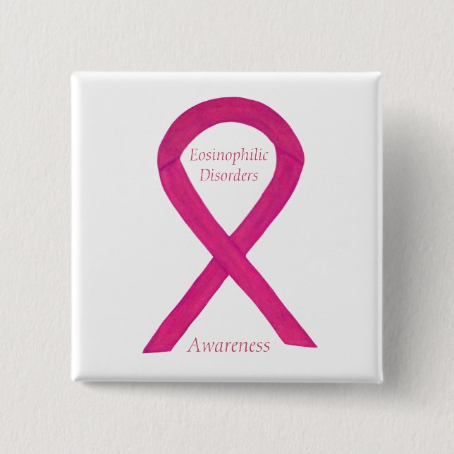 Eosinophilic Disorders Awareness Ribbon Custom Pin (Front)
