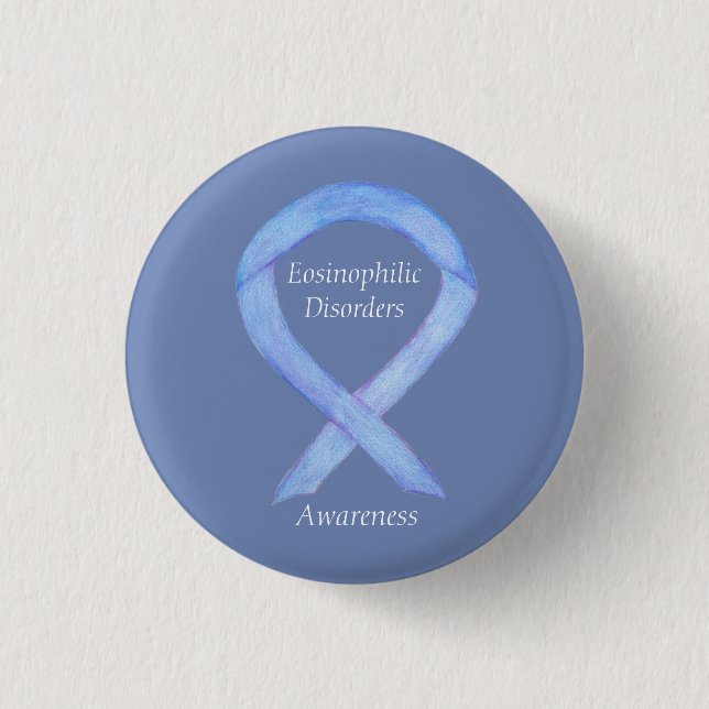 Eosinophilic Disorders Awareness Ribbon Custom Pin (Front)