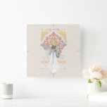 Éowyn "I Am No Man" Battle-Ready Graphic Square Wall Clock<br><div class="desc">Celebrate courage and destiny in Middle-Earth™ with this stunning Lord of the Rings™–inspired design honoring Éowyn™. Illustrated in an elegant, flowing art style, she stands poised with sword and shield in hand, her windswept gown and golden hair capturing both strength and grace. Ornamental Elven-inspired detailing frames the composition, while the...</div>