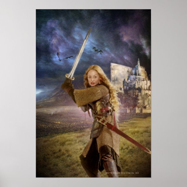 Eowyn Raises Sword Poster (Front)