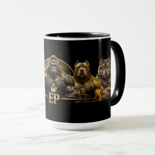EP Black and Gold Muscle Animals Coffee Mug