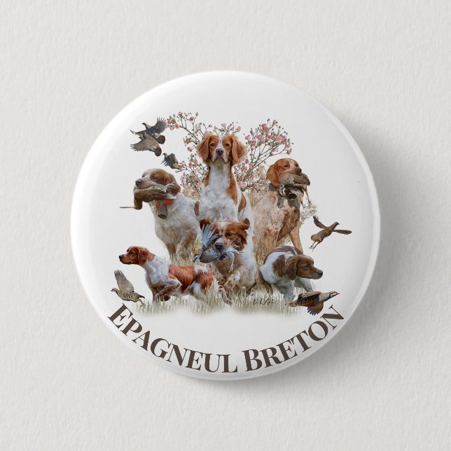 Epagneul Breton, Brittany Spaniel    6 Cm Round Badge (Front)