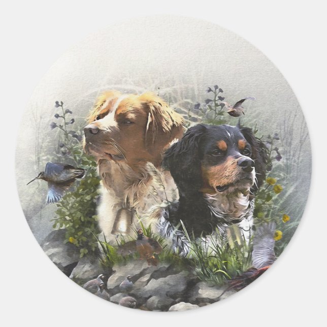Epagneul Breton, Brittany Spaniel   Classic Round Sticker (Front)