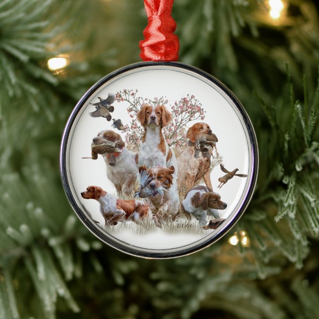 Epagneul Breton, Brittany Spaniel      Metal Tree Decoration (Tree)