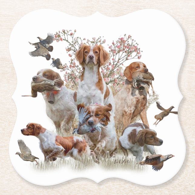 Epagneul Breton, Brittany Spaniel      Paper Coaster (Front)