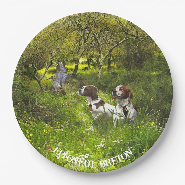 Epagneul Breton, Brittany Spaniel      Paper Plate (Front)