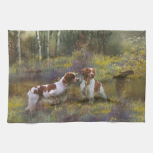 Epagneul Breton, Brittany Spaniel      Tea Towel