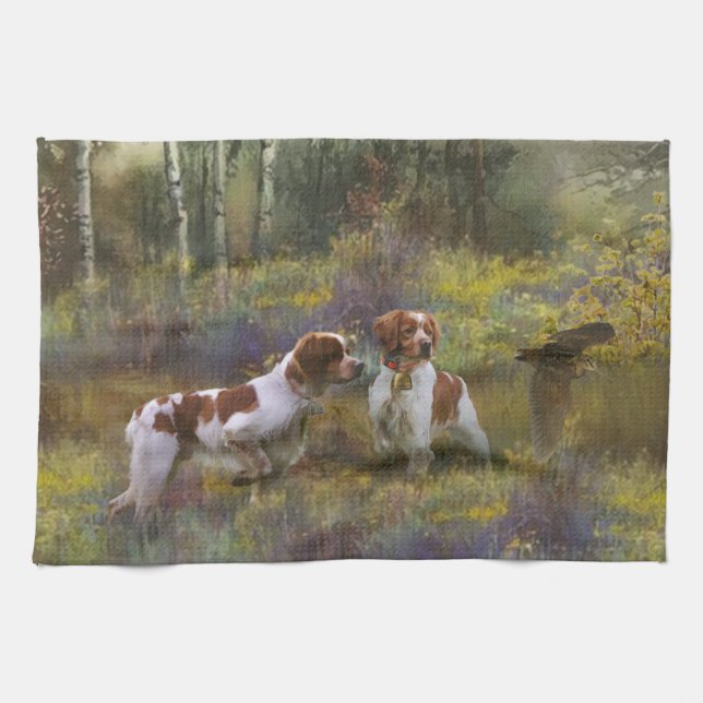 Epagneul Breton, Brittany Spaniel      Tea Towel (Horizontal)