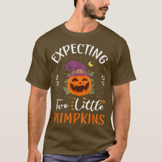 Epecting Two Little Pumpkins Halloween Pregnancy T T-Shirt