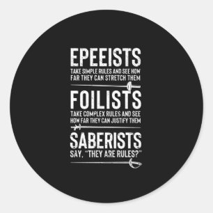 Epee fencer foil fencer sabre fencer fencing classic round sticker