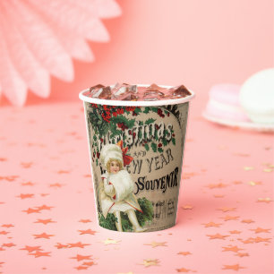 Ephemera Christmas New Year Souvenir Poster Paper Cups