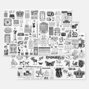 Ephemera Collage paper sheets for decoupage