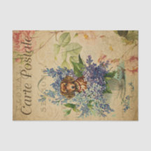 Ephemera Dachshund Dog Basket of Flowers Decoupage