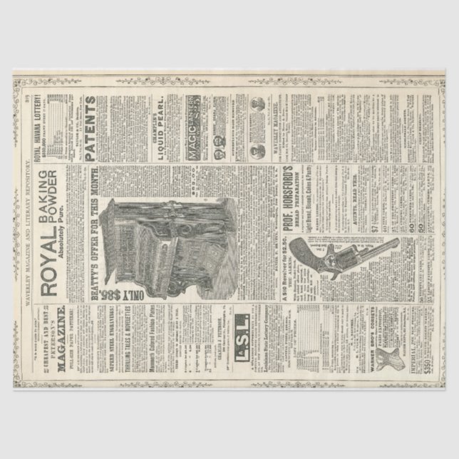 Ephemera Decoupage Paper (Front)