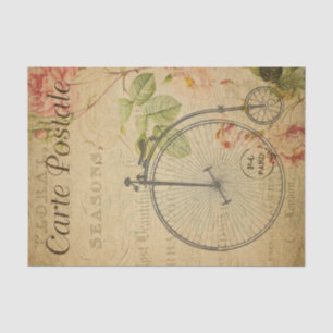 Ephemera French Penny Farthing Bicycle Decoupage Tissue Paper