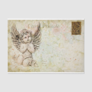 Ephemera French Postcard Cute Baby Angle Decoupage Tissue Paper