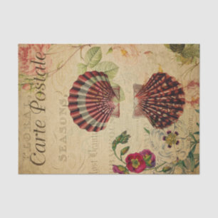 Ephemera French Postcard Sea Shells Decoupage Tissue Paper