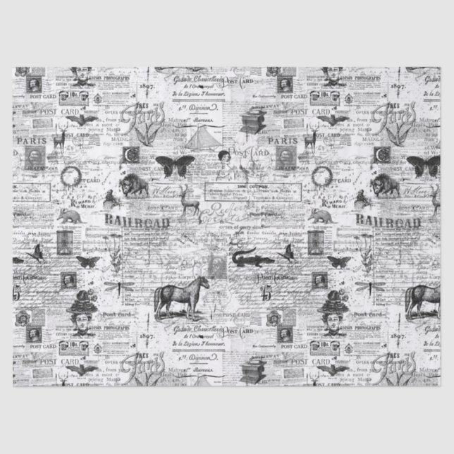 Ephemera Illustrations Tissue or Decoupage Paper (Front)