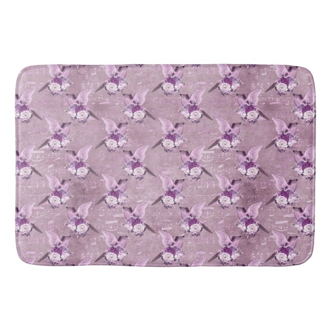 Ephemera Lavendar Paper Series Design 10 Bath Mat (Front)