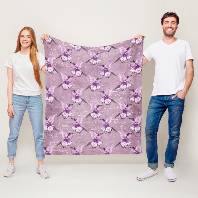 Ephemera Lavendar Paper Series Design 10 Fleece Blanket (In Situ)