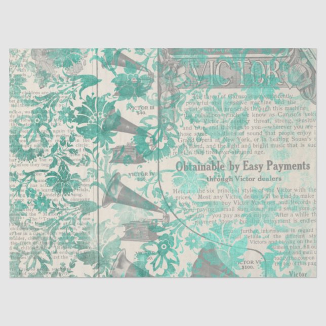 Ephemera Turquoise Paper Series Design 4 (Front)