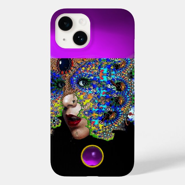 EPHEMERAL,BEAUTY WITH MASK  Purple Amethyst Gem  Case-Mate iPhone Case (Back)