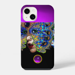 EPHEMERAL,BEAUTY WITH MASK Purple Amethyst Gem iPhone 14 Case
