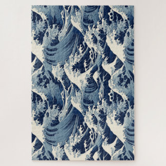 Ephemeral Crests: Hokusai Waves Reimagined Jigsaw Puzzle
