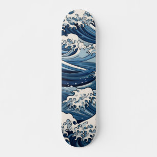 Ephemeral Crests: Hokusai Waves Reimagined Skateboard