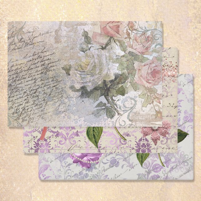 Ephemeral Floral Variety Decoupage Wrapping Paper Sheet (Creator Uploaded)