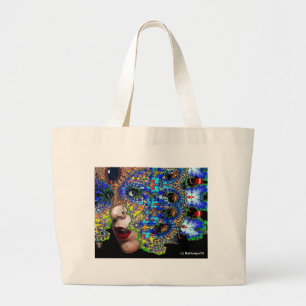EPHEMERAL Lady with Fractal Mask Large Tote Bag
