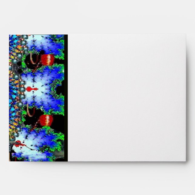 EPHEMERAL MONOGRAM black white green jade Envelopes (Front)