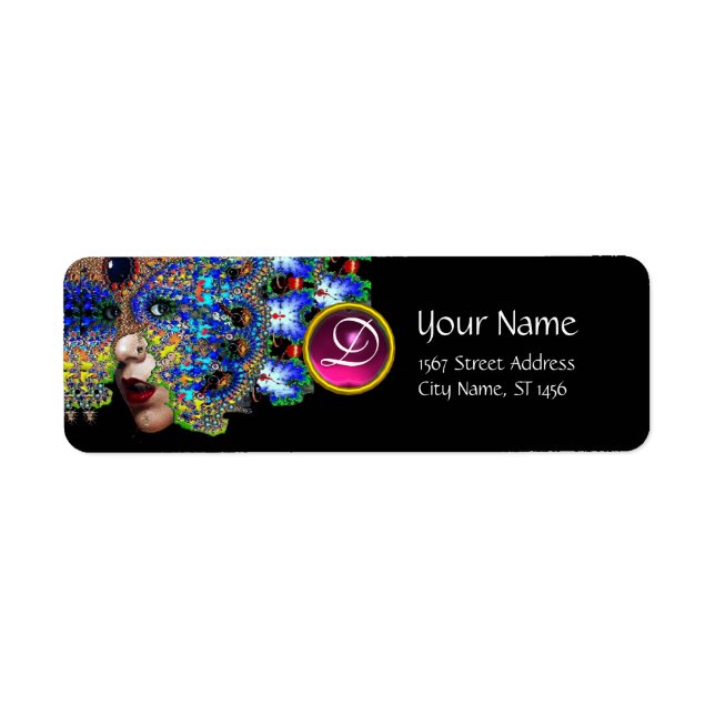EPHEMERAL RED PINK RUBY MONOGRAM Black (Front)
