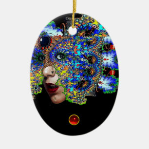 EPHEMERAL , Red Ruby , Blue Sapphire Ceramic Tree Decoration