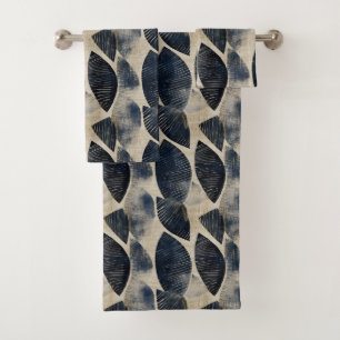 Ephemeral Waves of Silk Shibori Japanese Bath Towel Set