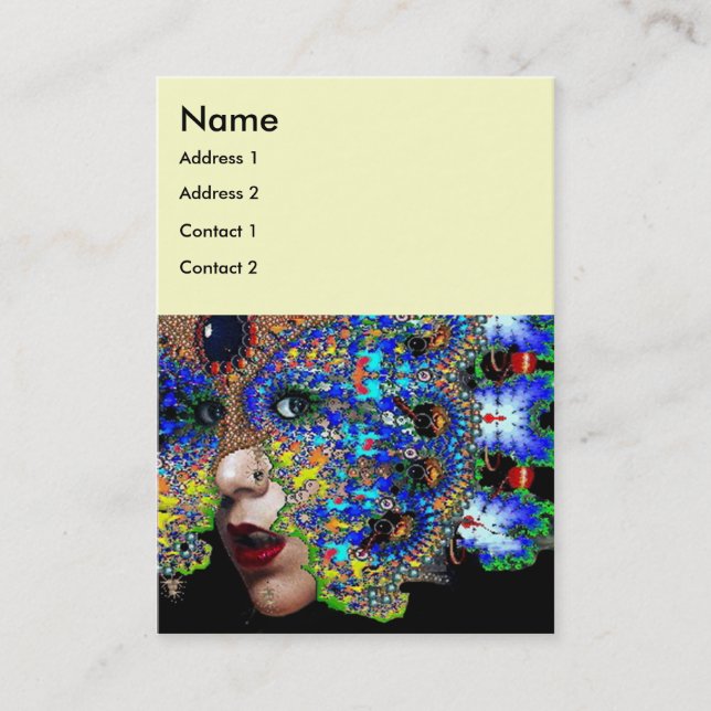 EPHEMERAL white blue black Business Card (Front)