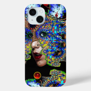 EPHEMERAL/ WOMAN WITH COLORFUL FRACTAL MASK iPhone 15 CASE