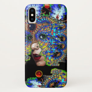 EPHEMERAL/ WOMAN WITH COLORFUL FRACTAL MASK iPhone X CASE