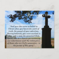 Ephesians 1 13 14 Cross Scripture Memory Card