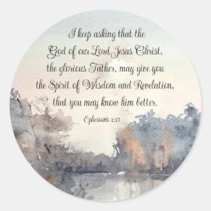 Ephesians 1:17 Spirit of Wisdom and Revelation Classic Round Sticker