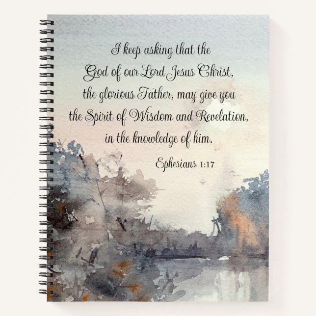 Ephesians 1:17 Spirit of Wisdom and Revelation Notebook (Front)