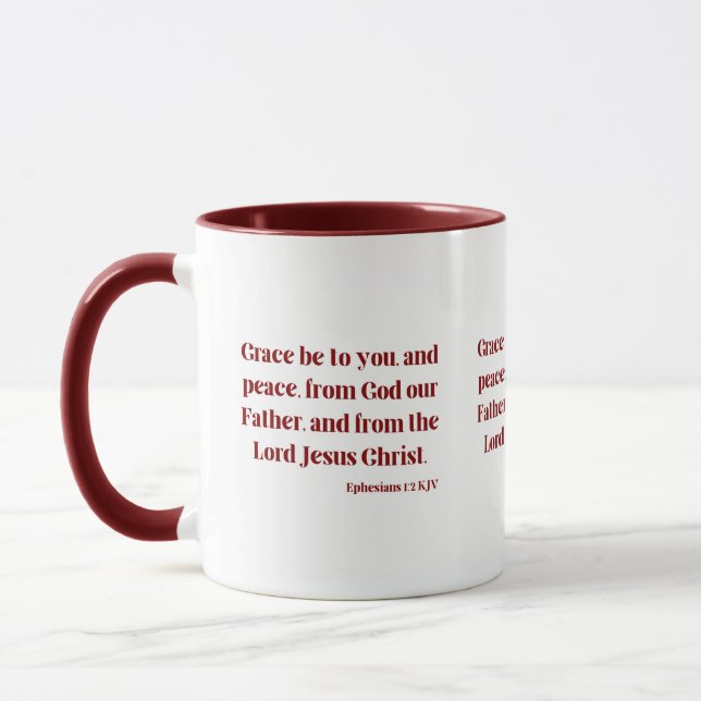 Ephesians 1:2 KJV Bible Scripture Two-Tone Mug (Left)