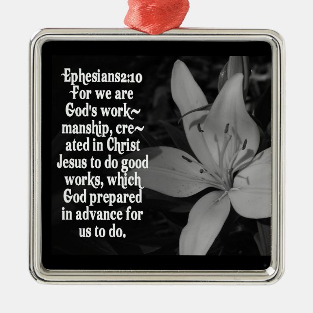 Ephesians 2:10 CHRISTMAS BIBLE SCRIPTURE ORNAMENT (Front)