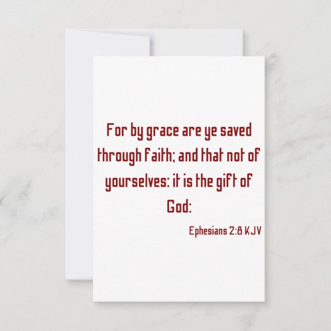 Ephesians 2:8 KJV Bible Scripture Greeting Card (Front)