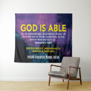 Ephesians 3:20 GOD IS ABLE Church Tapestry