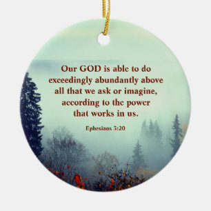Ephesians 3:20 Our GOD is Able... Fall Forest  Ceramic Tree Decoration